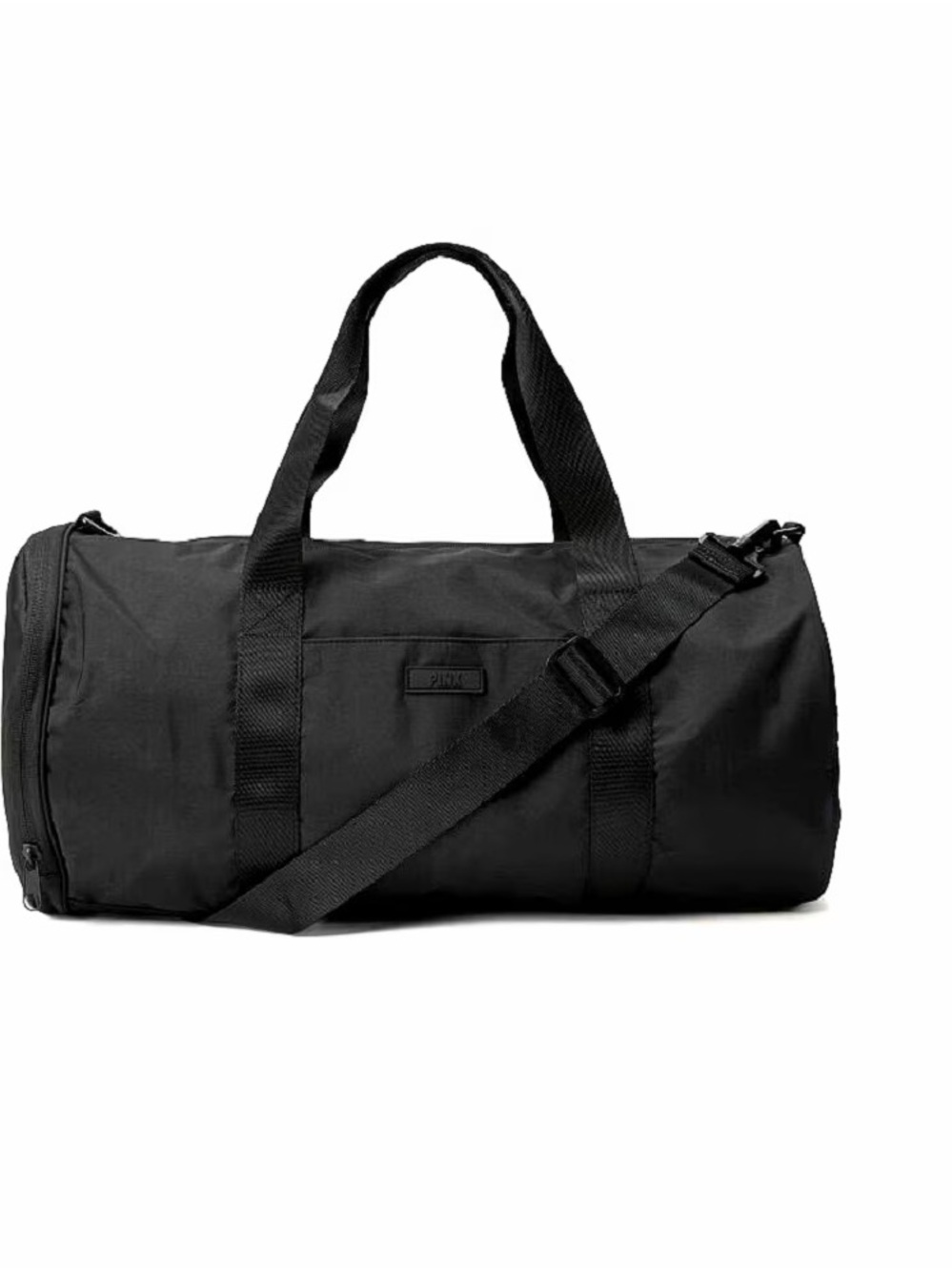 PINK Victoria's Secret Black Cylindrical Duffel Bag